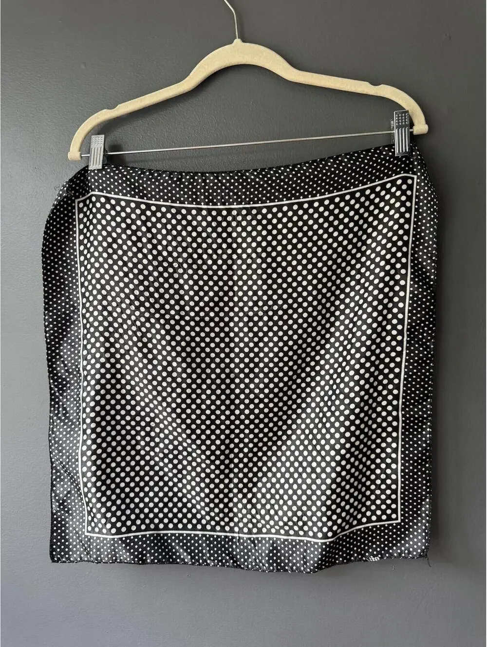 Black and White Polka Dot Silk Scarf